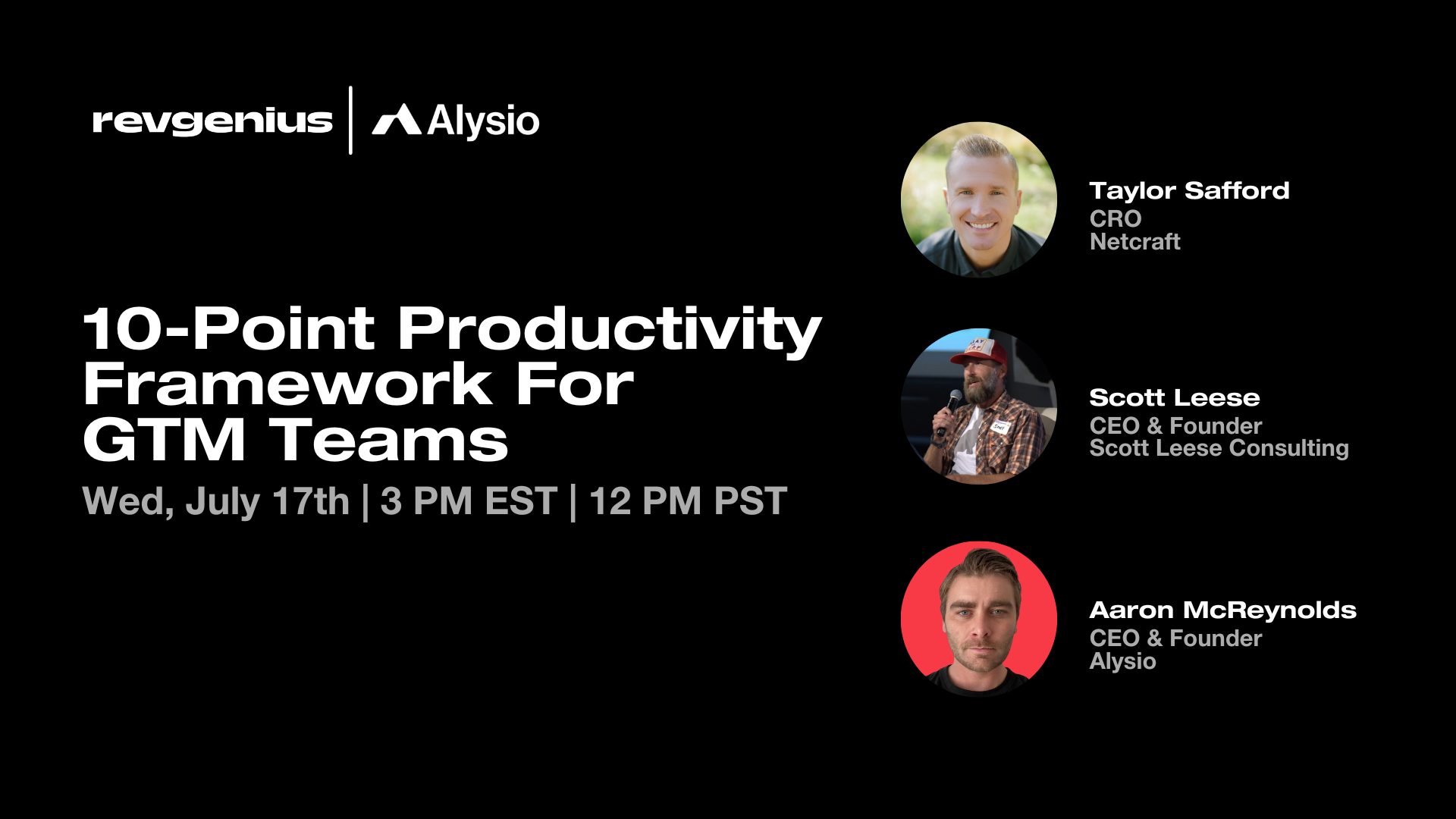 10-Point Productivity Framework For GTM Teams_Alysio Webinar